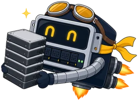 Dex carrying a tall stack of hard drives