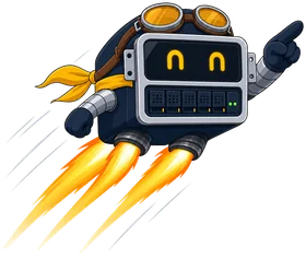 Dex flying fast with its jets firing